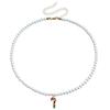 Cartoon Christmas Necklace Clavicle Chain Cartoon Pendant Choker Vintage Pearl Chain  Girl