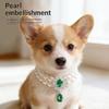 Fashionable Double-Layer Pearl Pet Necklace Cute Exquisite Cat Dog Collar Adjustable Necklace Decoration Pet Supplie Accessories