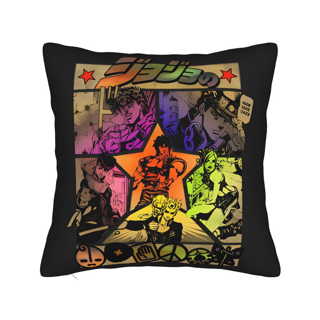 Jojo Steel Ball Run Pillow Cover Soft Cushion Cover Kawaii Pillow Case For Sofa Couch Bed Living Room