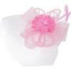 Fascinator Headband with Pink Mesh Flower and Plume Hair Clip, Women’s Tea Party Hat for Wedding and Special Occasion Accessories