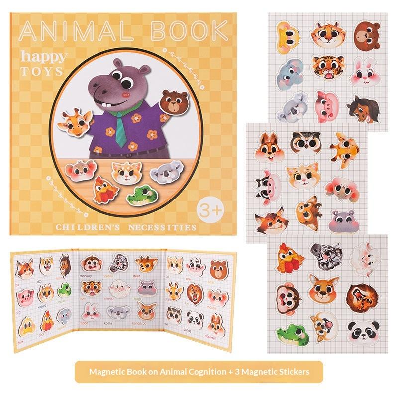 Cute Cartoon Magnetic Sticker Book For Kids - Reusable Puzzle Book Early Education Advanced Baby Toy Gift For Child Age 2-4 Gift