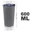 600ml Stainless Steel Coffee CupMug, Perfect for Convenience Stores, Tumblers, Cafe Mug, Portable Mug, with Lid, Keeps Hot or Cold, Vacuum Insulated,