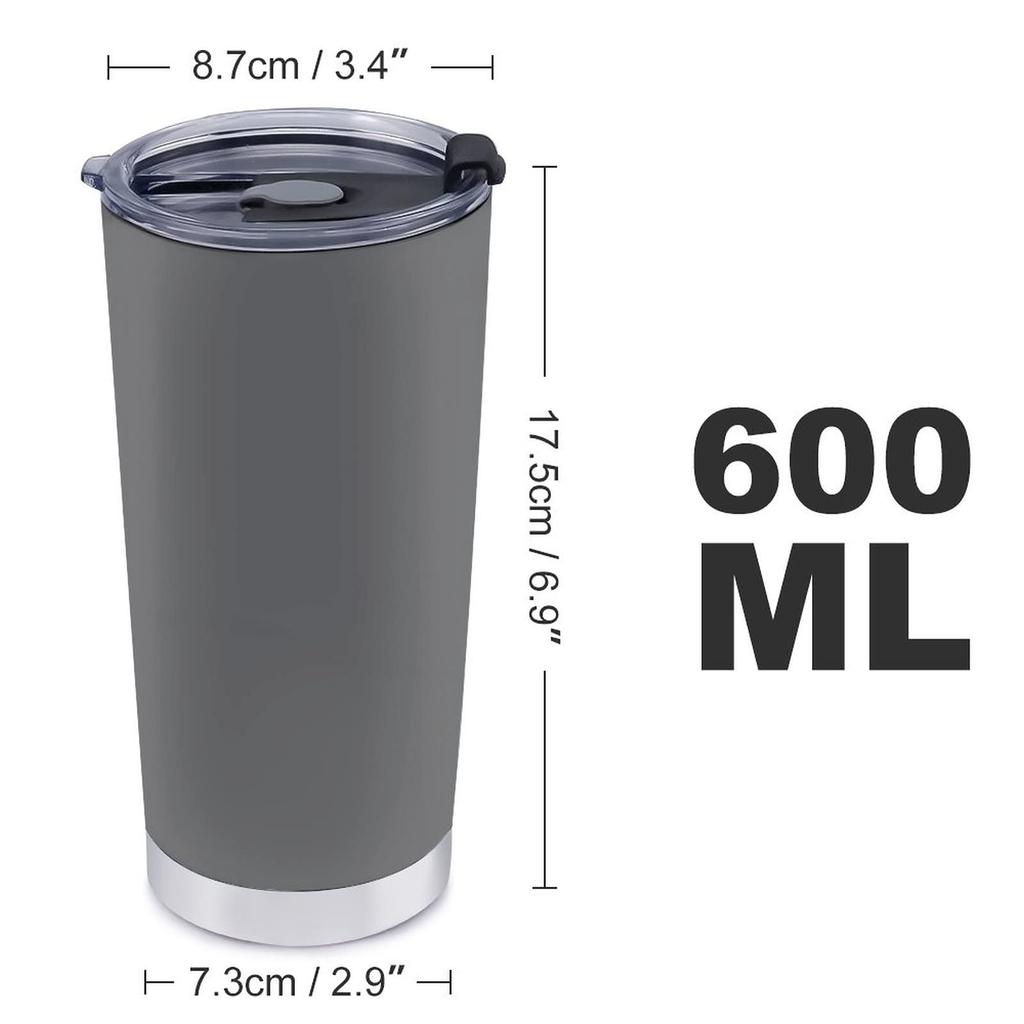 600ml Stainless Steel Coffee CupMug, Perfect for Convenience Stores, Tumblers, Cafe Mug, Portable Mug, with Lid, Keeps Hot or Cold, Vacuum Insulated,