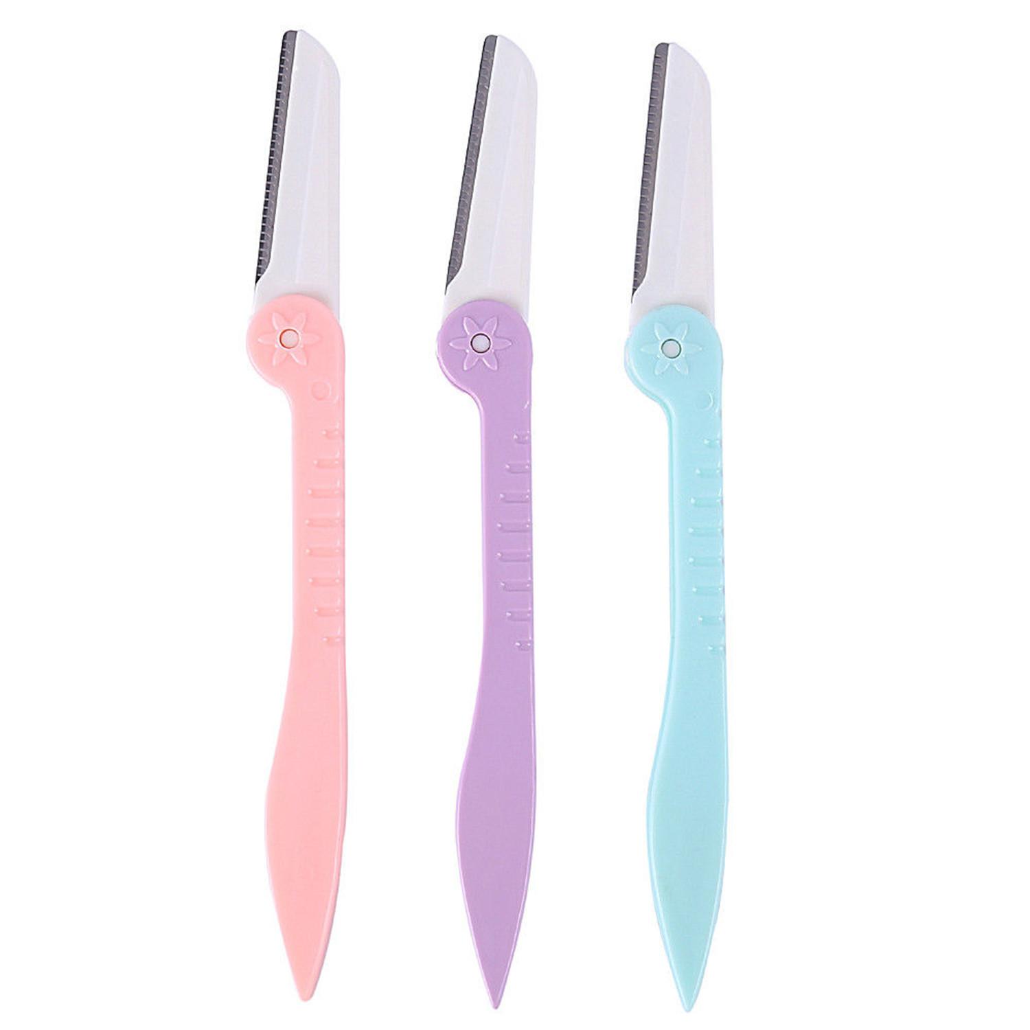 

3 шт. Безопасные аксессуары для макияжа Косметическая складная бритва Бритва для бровей Удалитель волос на лице