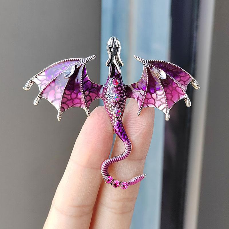 Accessories Retro Drip Oil Zodiac Dragon Feilong Brooch Men'S Suit Coat Pin