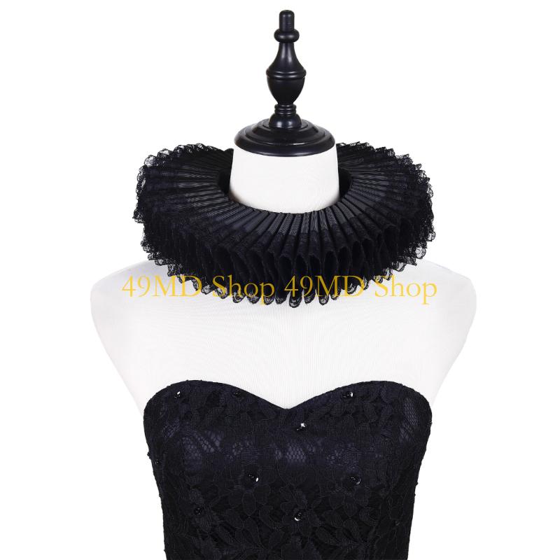 49MD Vintage Styles Neck Ruff Unique Fashion Necklace Ruffled Pattern Neck Collar for Casual Gatherings