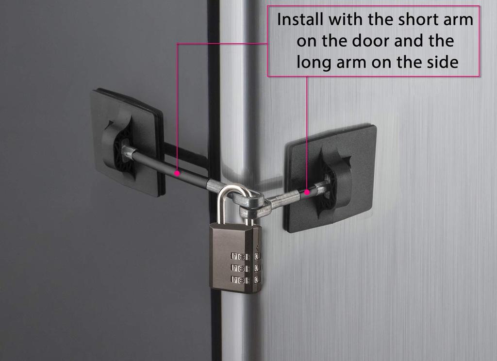 Refrigerator Lock and Black Combination (black Padlock).