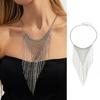 Lightweight Iron Chain Layering Fringe Woven Necklace Vintage Charm Handmade For Occasion Fashion Statement Jewelry
