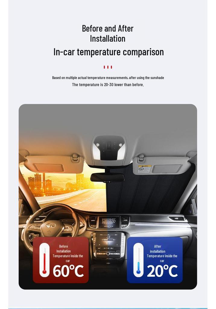 Car Windshield Sunshade - Heat Insulation & UV Protection Umbrella for Interior