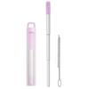Travel Friendly Retractable Straw with Silicones Mouthpieces and Case Folding Straw for Easy Cleaning