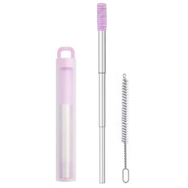 Portables Foldable Straws Suit Birthday Stainless Steel Useful Milk Straws for Travel Homes Office