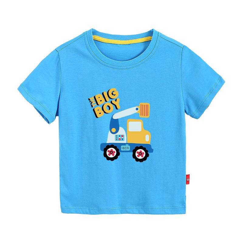 New Boys' Pure Cotton Short-Sleeve Printed T-Shirt - Round Neck Summer Top