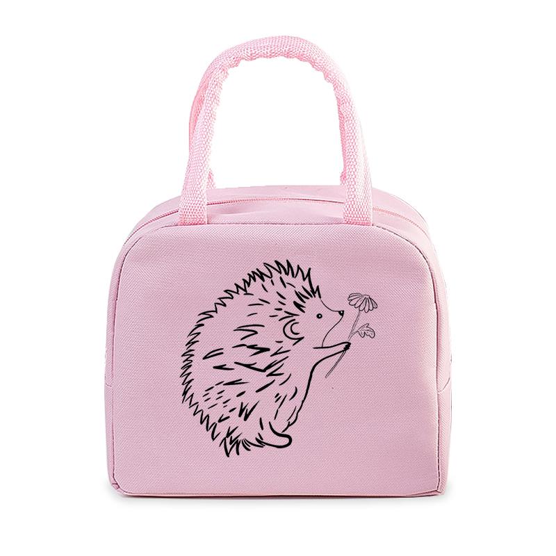 Bento Thermal Bag Dandelion Hedgehog Cartoon Print Women Insulation Portable Pouch Food Picnic Fresh Cooler Lunch Bag for Kids