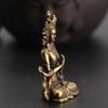 Retro Bronze Meditar Zen Budismo Casa Buda ornamento Sala de estar Decoração Artesanal Estátua de Cobre Casa de Chá Ornamento