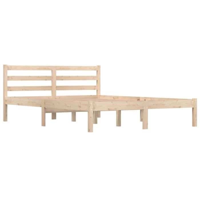 VidaXL Bed Frames Solid Pine Wood 135x190 Cm Double