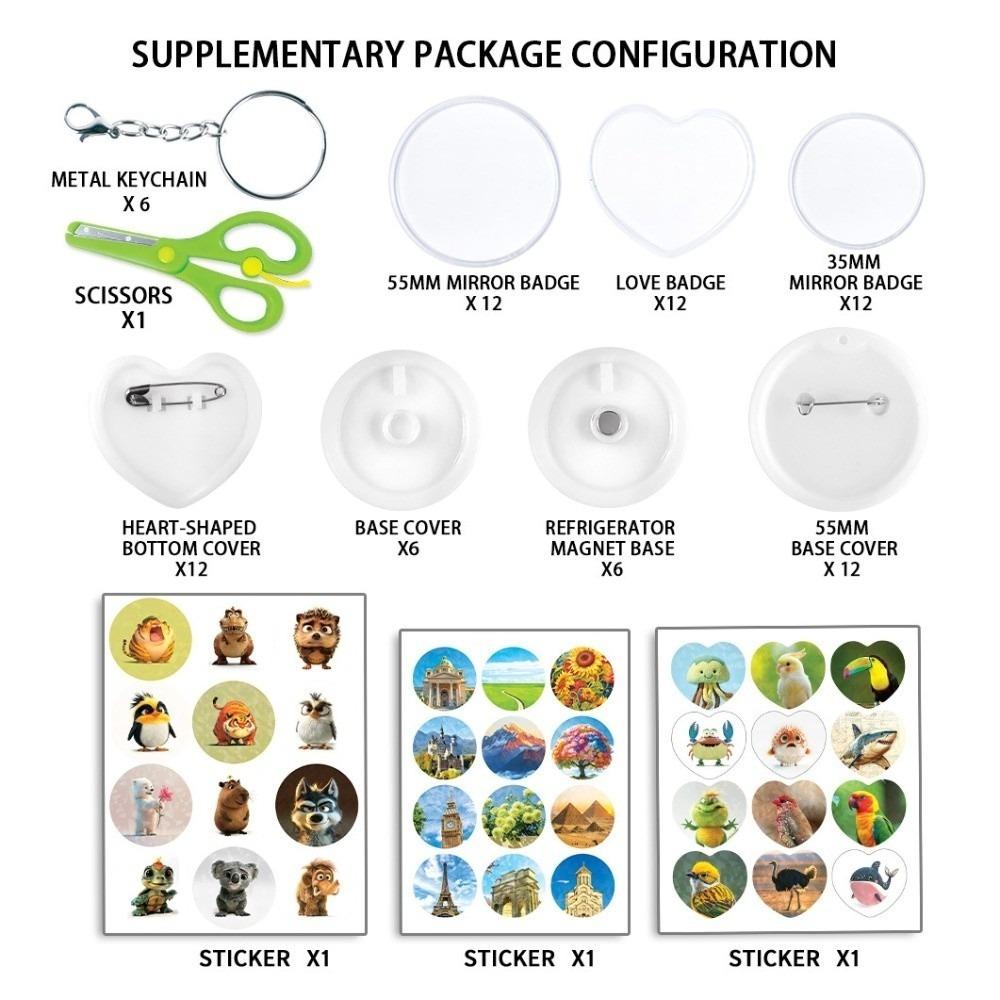 

DIY Badge Maker Machine Round Heart Acrylic Press Art Badge Badge Button Maker Children Toy Booster Pack