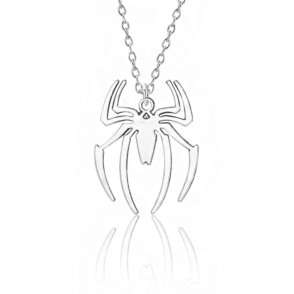 Simple Stainless Steel Spider Pendant Necklace for Men and Women Fashion Party Jewelry Gift