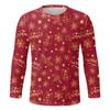 Men's Casual Personality Fashion Christmas Print Round Neck Long Sleeve T-shirt