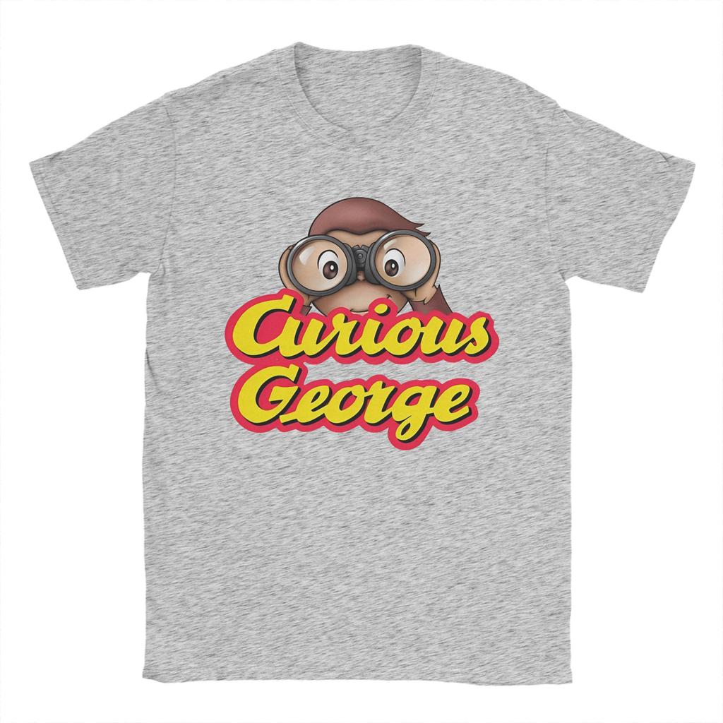 Męskie Damskie Urocze Małpka George Koszulki Bawełniane Topy Nowość Krótki Rękaw Okrągły Dekolt T-shirty 4XL 5XL Koszulka