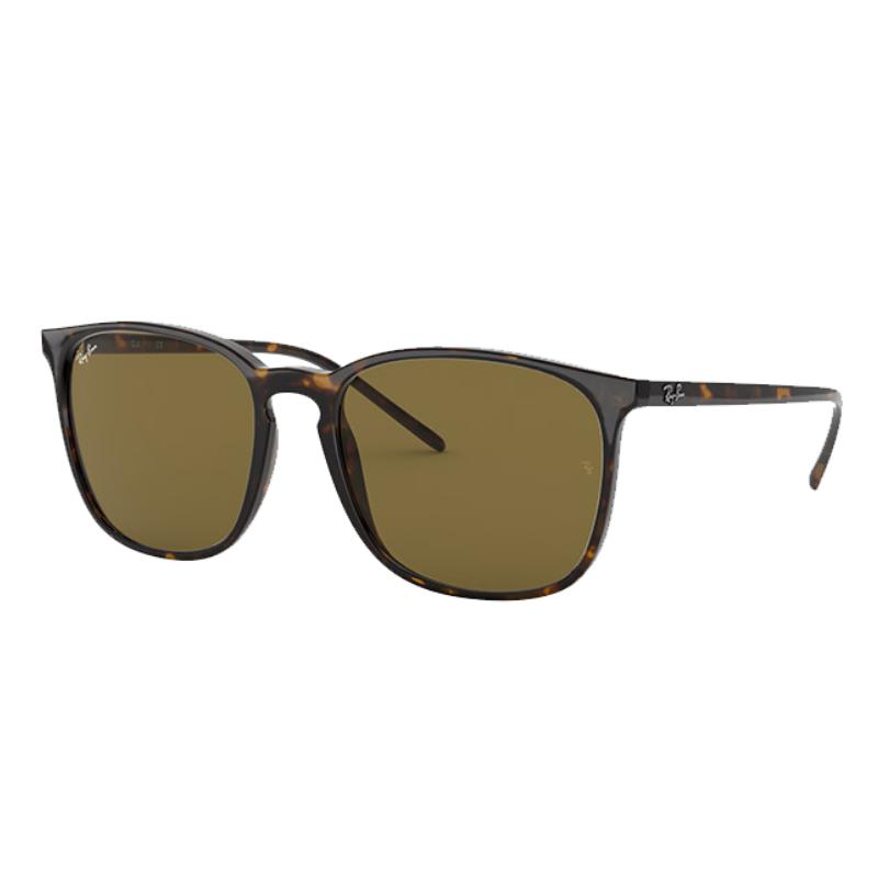 RayBan Lightweight Full Frame Sunglasses 0RB4387F 902/73 Tortoiseshell Frame Brown Lenses Oval Sunglasses Unisex Couple