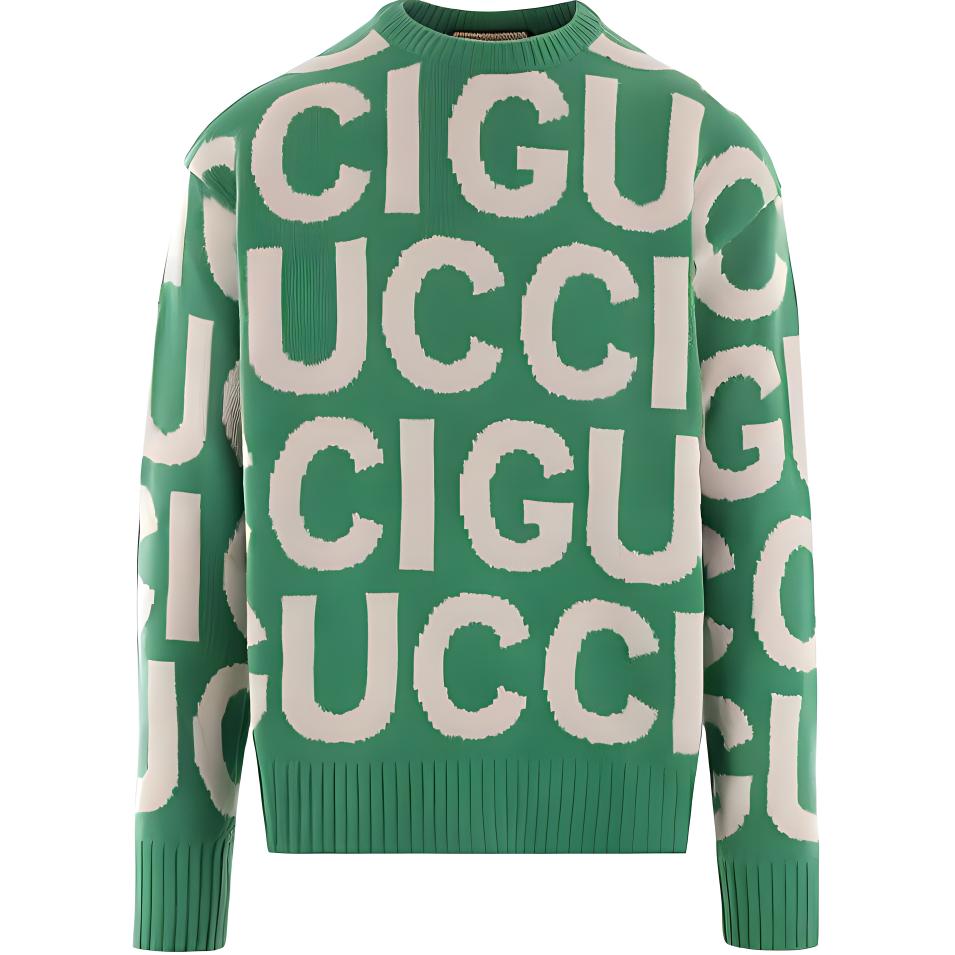 GUCCI All Over Logo Intarsia Knit Sweater 763672-XKDLV-3521