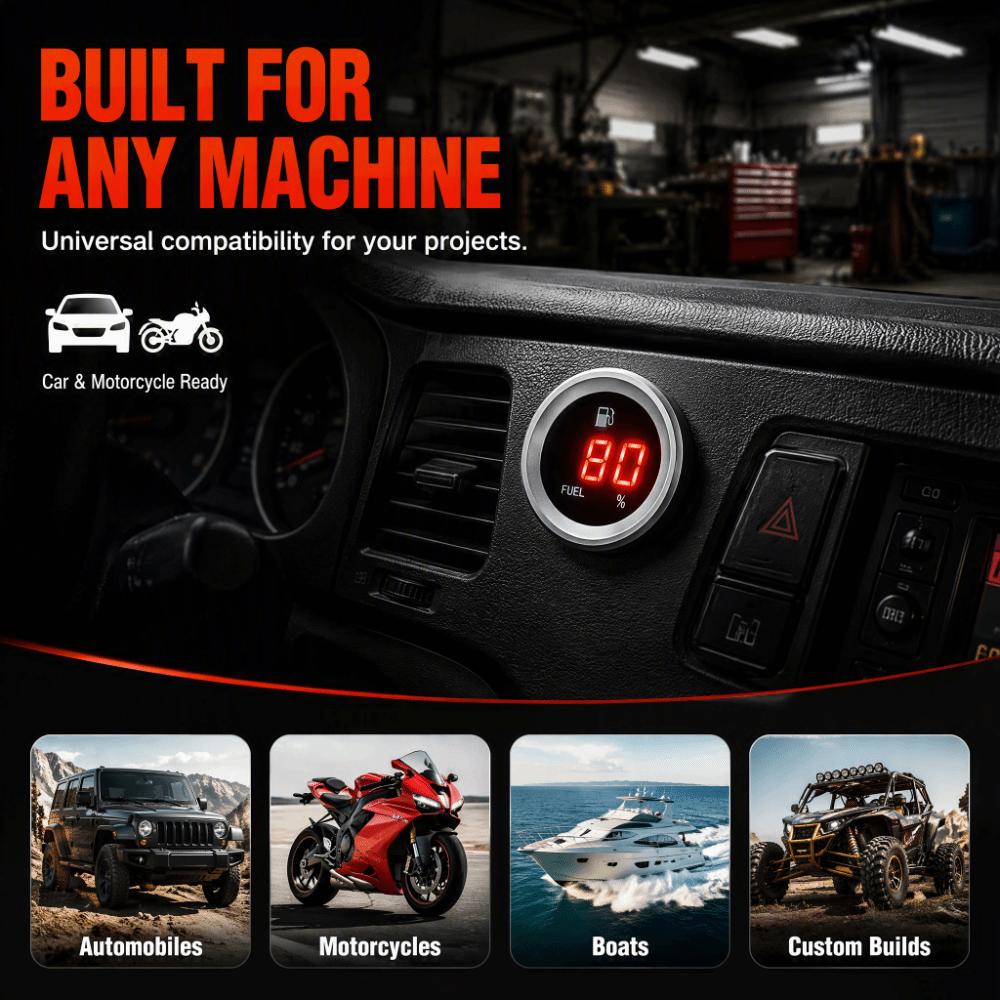 0-190 Ohm Car Fuel Meter Waterproof Digital Fuel Gauge Digital Fuel Level Gauge Car