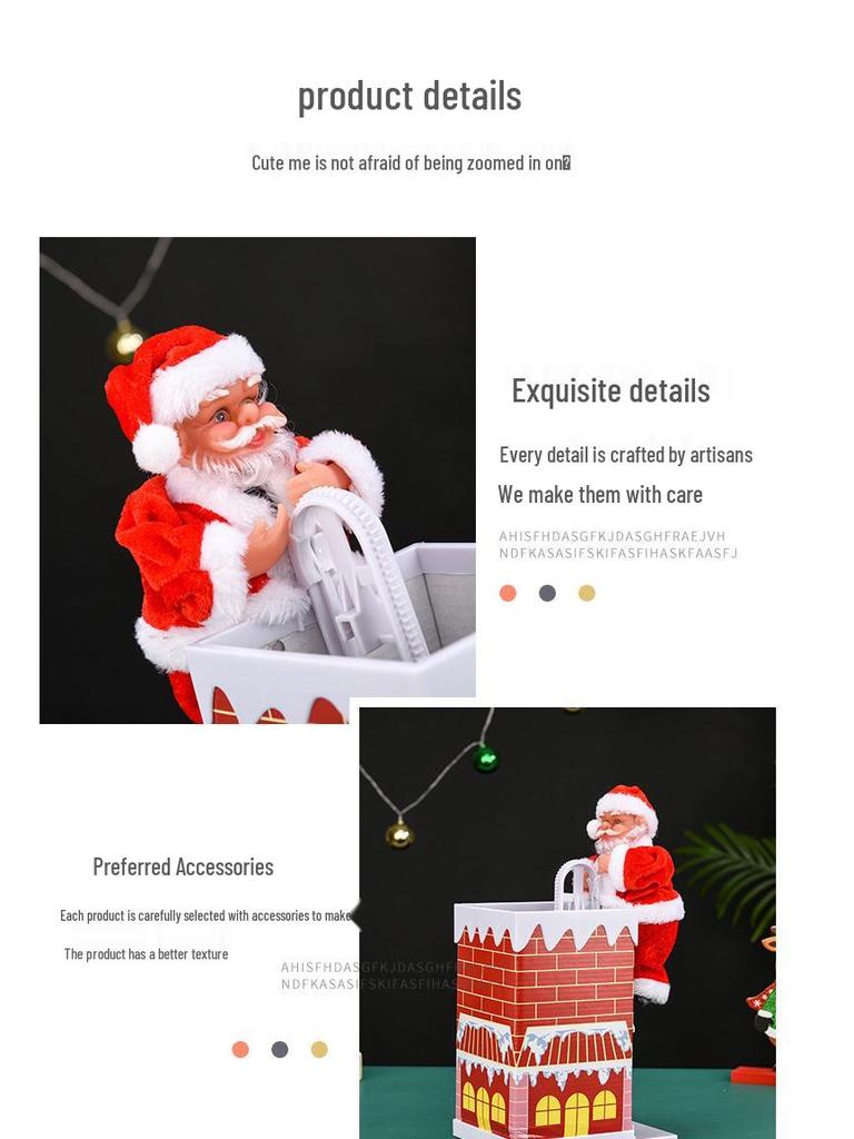 Electric Music Santa Claus Climbing Chimney Toy - Creative Christmas Gift & Ornament for Kids