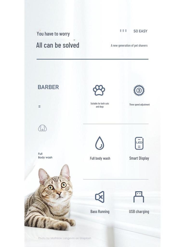 Aparat de tuns electric pentru animale de companie: Aparat de ras și trimmer pentru toaletarea pisicilor și câinilor