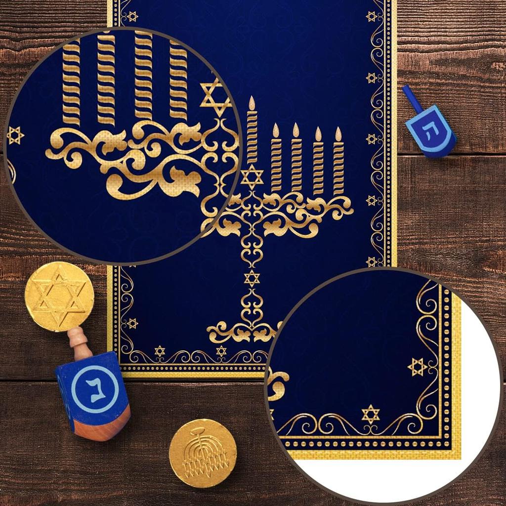 Hanukkah Menorah Table Runner Star of David Chanukah Je Festival Holiday Fireplace Kitchen Dining Room Home Decoration