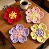 Absorbent Tableware Pads Handmade Crochet Flower Coasters for Drinks, Thermal Insulation Table Mat Cute Housewarming Gifts Coffee Mugs And Tea
