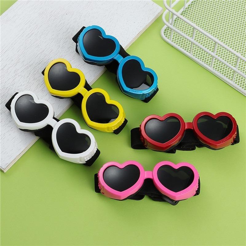 Pet Glasses Dog Cat Sunshade Glasses Heart Shape UV Windproof Goggles Cute Headwear Pet Decor Photography Prop Pet Supplies Gift