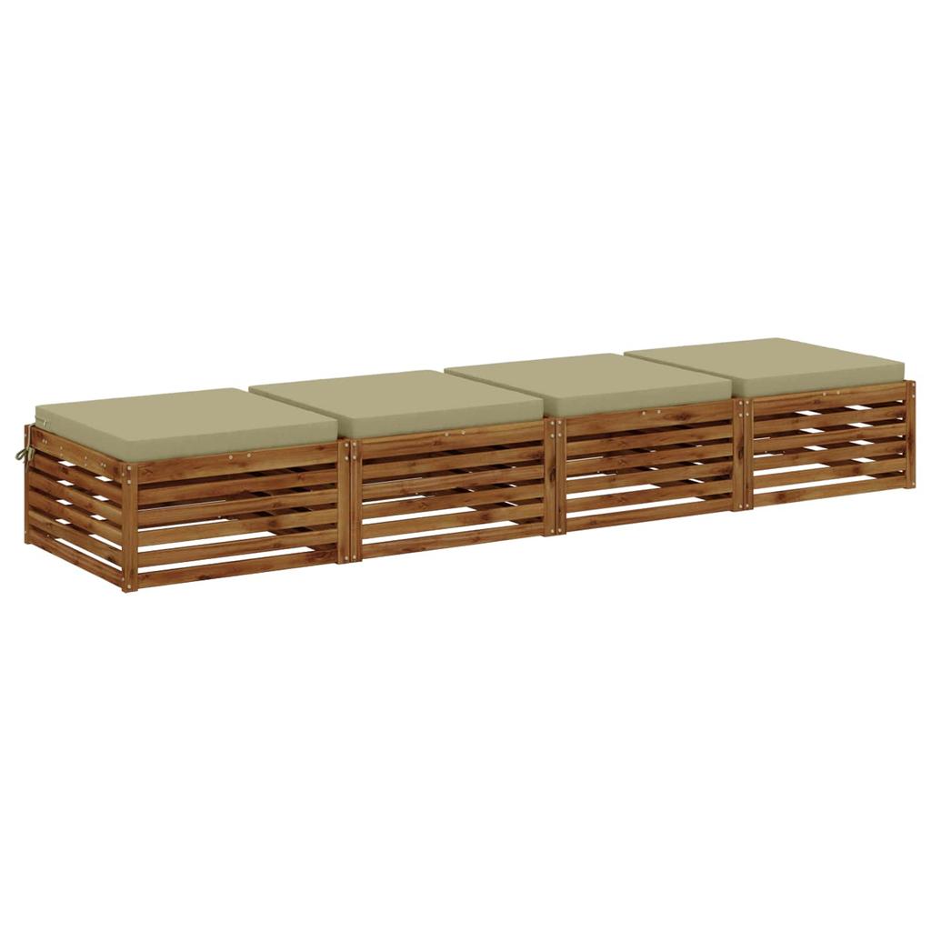 4 Piece Seat Cushions SOEST 4 Pcs. 100percent Polyester Light Green