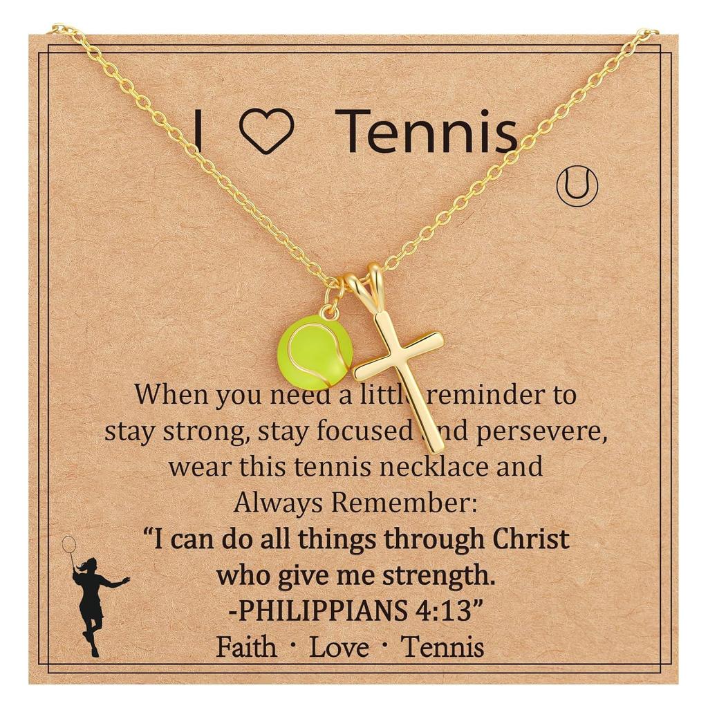 Unisex Fashion Necklace with Sports Ball Crucifix Pendant Basketball Volleyball Softball Adjustable Lightweight Copper