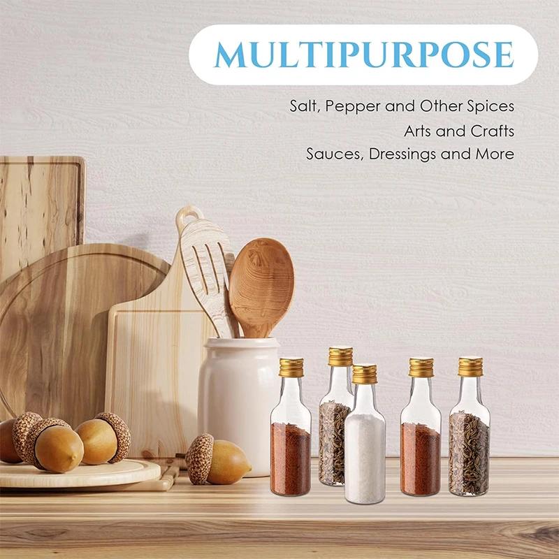 30pcs Mini Liquor Bottles Plastic Spirit Bottles with Silver/ Gold Caps Alcohol Shot Cups with Funnels Kraft Tags Rope for Party