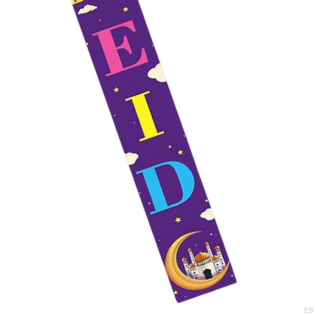 2Pcs Ramadan Mubarak Porch Sign 30x180cm Eid Door Welcome for Festival Party Decor