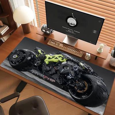 Tappetino Mouse Gaming Cyberpunk Racing XXL Deskmat Gomma Antiscivolo Tappetino Tavolo Tastiera Moto Modificata Tappetini Scrivania PC Gaming Gamer