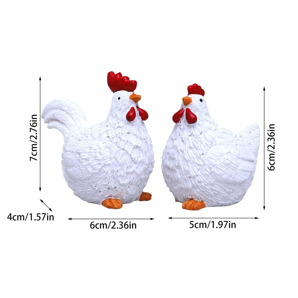 2pcs/set Easter Independent Adorable Chick Set Indoor/Outdoor Decorative Resin Ornament