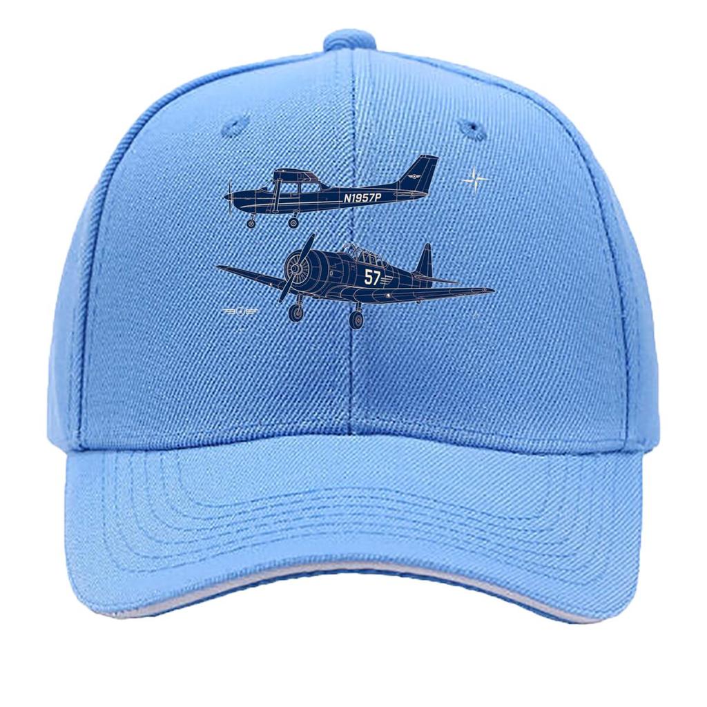 Retro Aviation Blueprint Outline Gra Hip Hop Hat Fashion Outdoor Sports Sandwich Baseball Cap