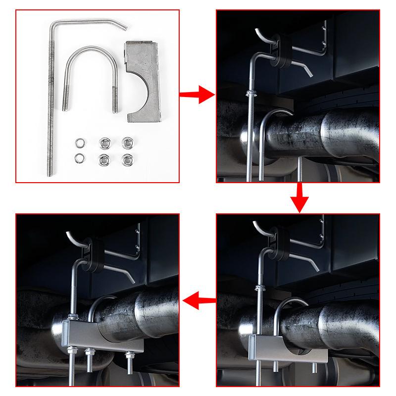 2.5 Inch Exhaust Hangers Heavy Duty Adjustable Exhaust Clamp with Muffler Hanger Muffler Pipe Vibration Damping Fixin Universal