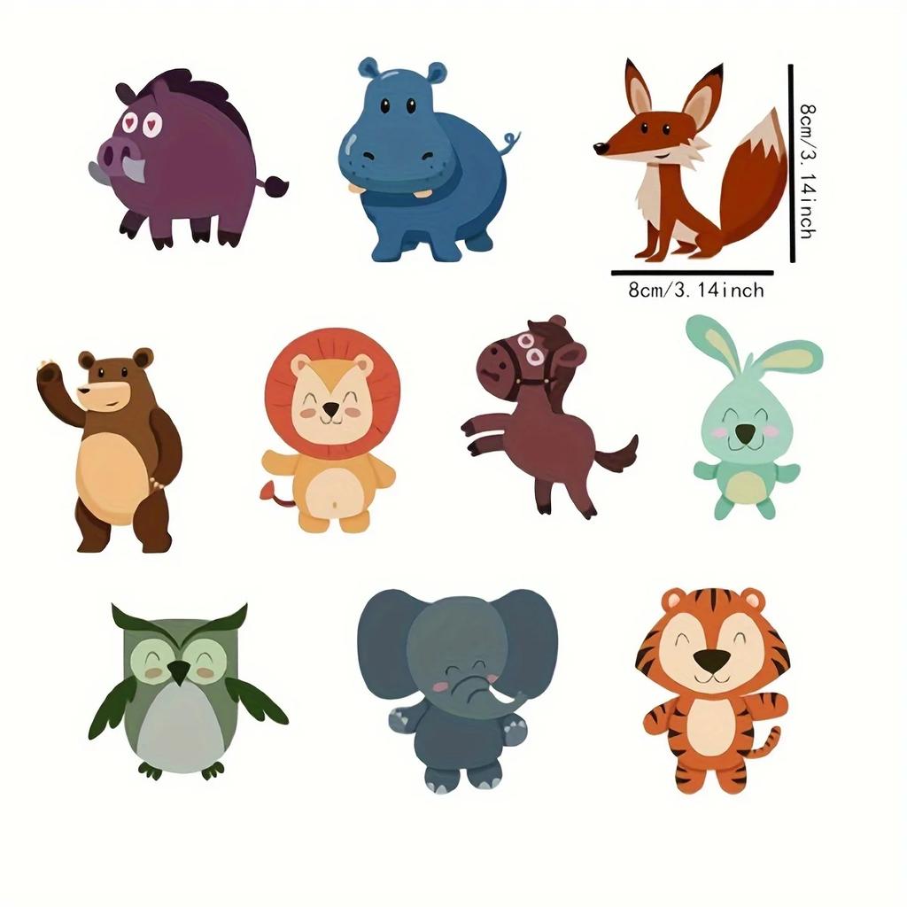 10pcs-Animals Pattern Bathroom Bathtub None Slip Stickers Staircase Floor Mat Kids Room Self-adhesive Anti-skid Sticker