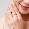 Trumium 2mm 925 Silver Rings For Women Zircon Inlaid Half Eternity Stacktable Ring Fine Jewelry for Wedding Anniversary