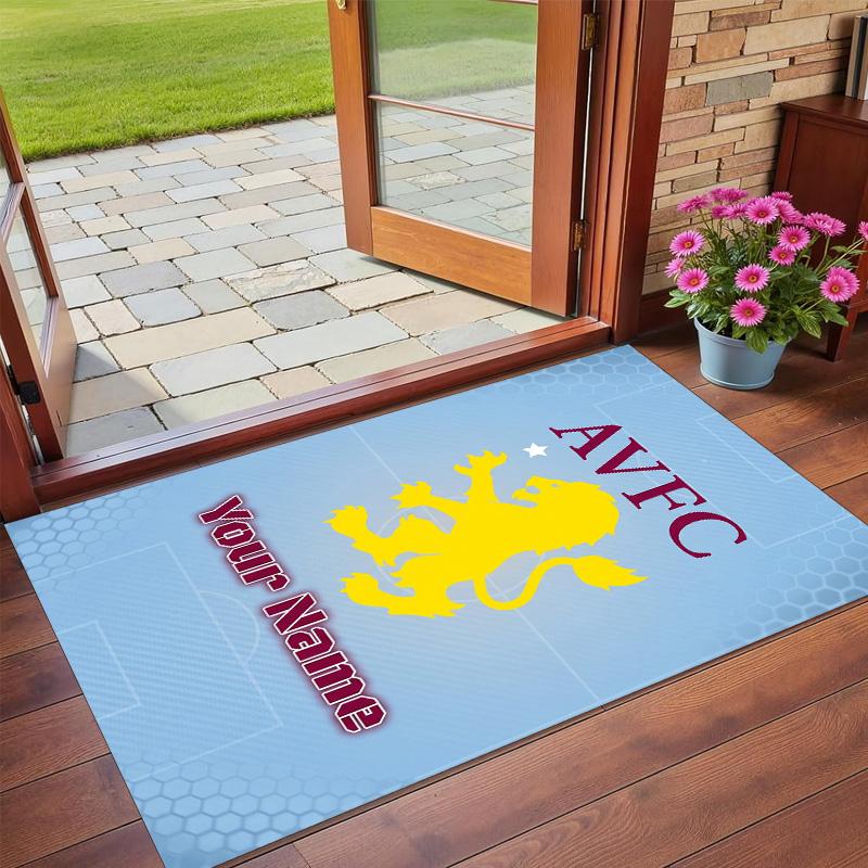 Crystal Velvet Rug Custom Name Text, Soft Non Slip Floor Mat Home DecorAston Villa
