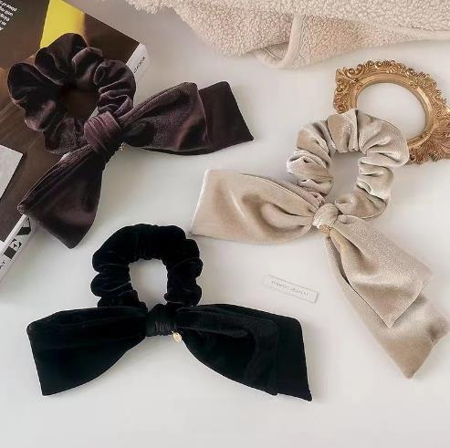 Elegant Velvet Hair Ties for Women with  Knots Large Bow Headbands Hair Bands Autumn Winter Simple Fashion Hair Acce...