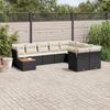 VidaXL Garden Lounge Set 10 Pcs with Cushions Black Wicker 3223823