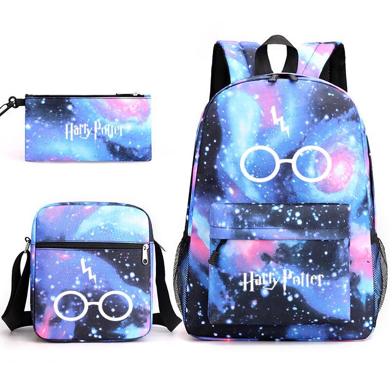 Harry Potter Academy Badge Harrypotter Backpack Student Schoolbag Shoulder Bag Pencil Case 3PCS Set