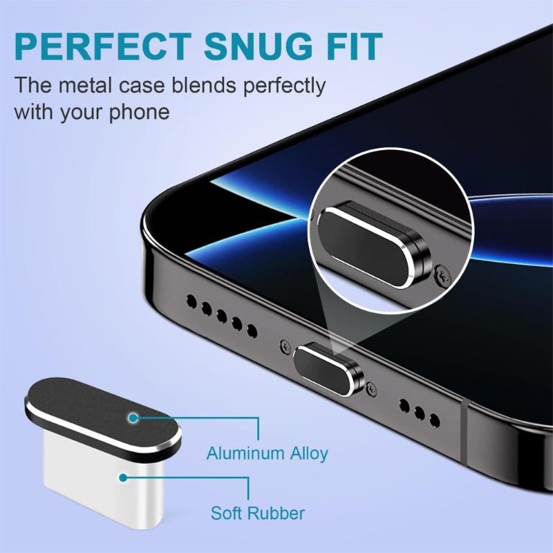 USB-C-Staubschutzkappe, USB-C-Staubschutzabdeckung für Typ-C-Anschluss, Ladeanschluss-Schutzkappen mit Lautsprecher-Staubschutz für IP15/IP16