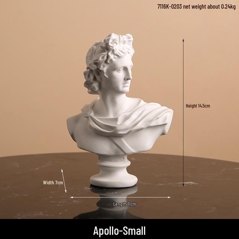 Nordic Greek Resin Sculpture: David Lyre & Woman Still Life Art