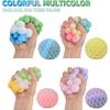 4 PCS Colorful Mesh Grape Stress Balls - Squeeze Color Change Fidget Toys for Stress Relief and Hand Exercise