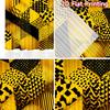 2D FLAT PRINTING 2pcs Curtains (Without Rod) Geometric Yellow Cubes Valentine is day Festival Creative Curtains Durable