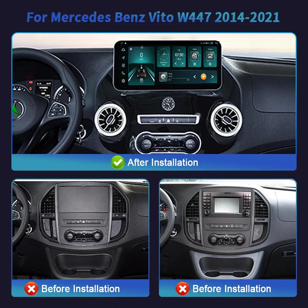 12.3" For Mercedes Benz Vito W447 2014-2021 Car Radio Wireless BT Carplay Android 14 Multimedia Navigation Stereo Touch Screen